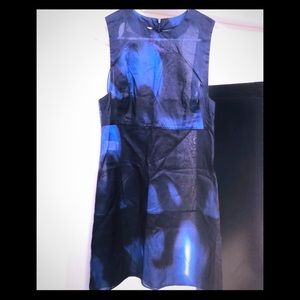 Marni black and blue see through shell dress